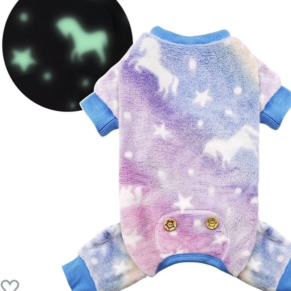 KYEESE Other - NWT Dog Pajamas Dog outfit Glow in Dark Unicorn Dog Pjs Dog onsie Size 2XL XXL